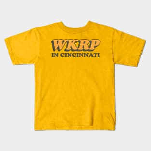 WKRP In Cincinnati Vintage-Style Faded Tribute Logo Kids T-Shirt